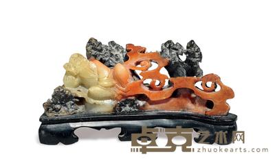  清 青田石雕寿星山子摆件 长9.5cm