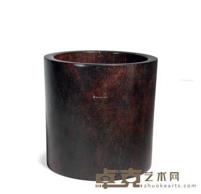  清 紫檀笔筒 直径16.5cm；高15.9cm