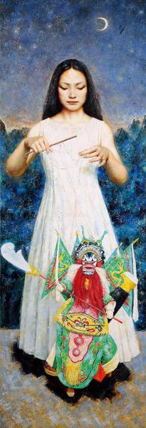  2005年作 牵线木偶 布面 油画