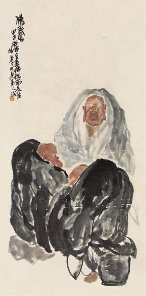  甲子（1924）年作 佛寿 镜片 设色纸本