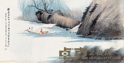 秋水无边 镜片 设色纸本 67×133cm