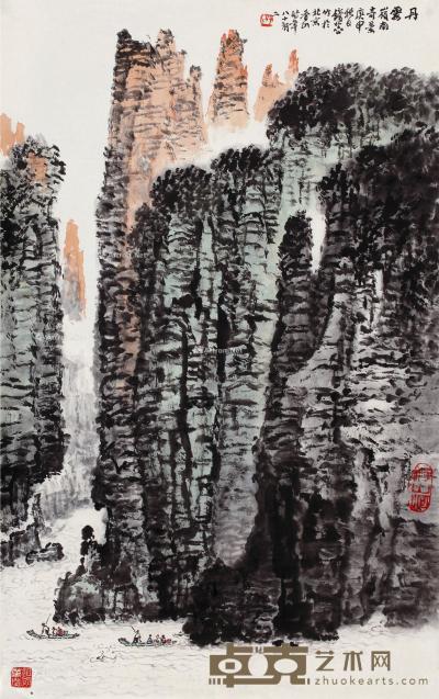  庚申（1980）年作 丹霞 镜片 设色纸本 71×44cm