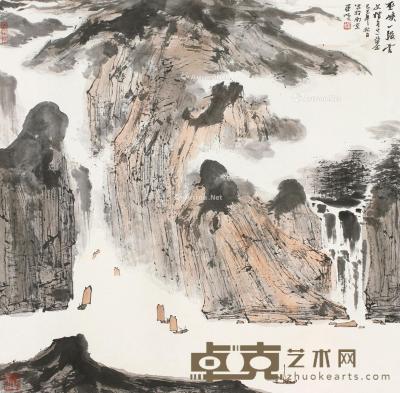  己巳（1989）年作 巫峡一段云 立轴 设色纸本 66×67cm