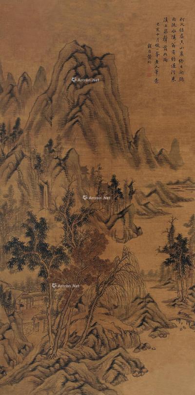  己亥（1839）年作 溪上泉声 立轴 设色绢本