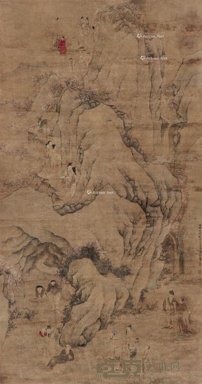  群仙图 立轴 设色绢本 161×84cm