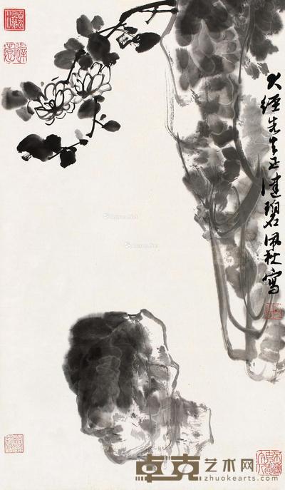  石解花语 立轴 水墨纸本 59×34cm