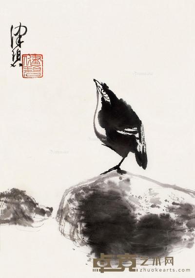  伫立 镜框 水墨纸本 32×22cm