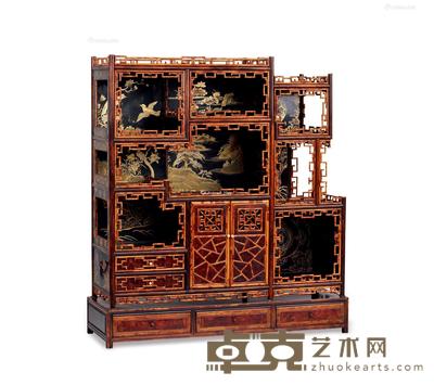  清 湘妃竹博古架 81×29×86cm