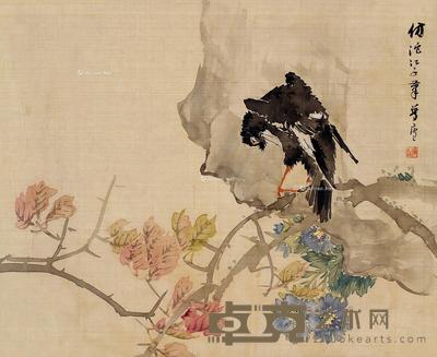 伫立 立轴 设色纸本 32×39cm