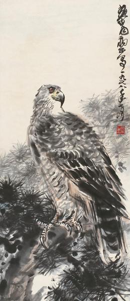  1978年作 松鹰 立轴 设色纸本