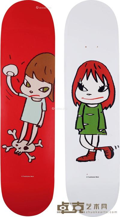  2017年作 丝网印刷滑板 （一组两件） 综合材料 80×20×10cm×2