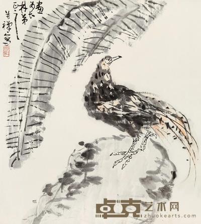  蕉下野禽 镜片 设色纸本 82×74cm