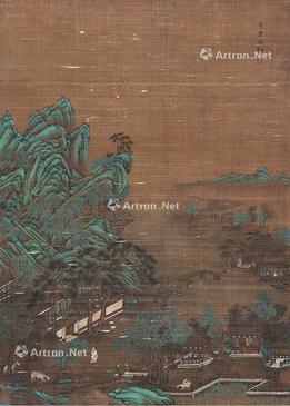  青绿山水 立轴 设色绢本