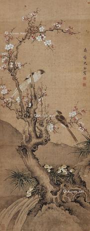  花鸟 立轴 设色纸本