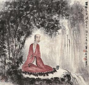  罗汉图 立轴 设色纸本