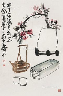  清供图 立轴 设色纸本