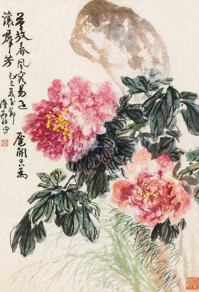  牡丹 立轴 纸本