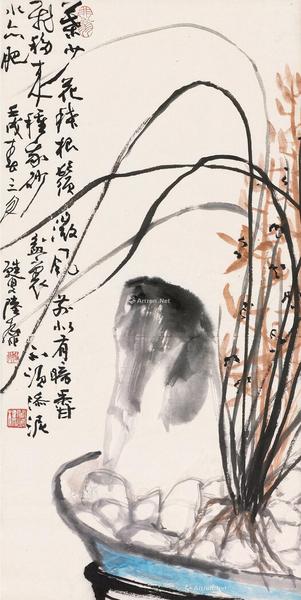  兰花 立轴 纸本
