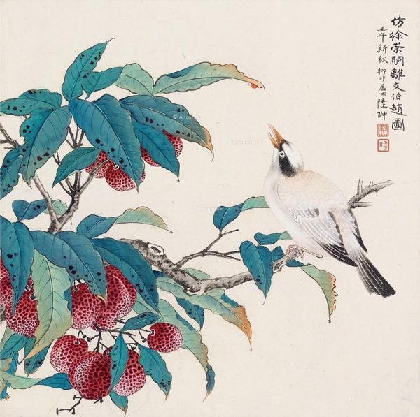  花鸟 镜框 纸本