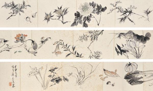  甲申（2004年）作 花卉 册页 设色纸本