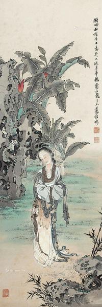  仕女 立轴 设色纸本