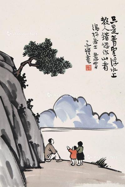  观云图 立轴 设色纸本