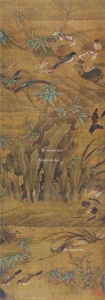  花鸟 立轴 绢本
