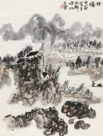  山水 立轴 纸本