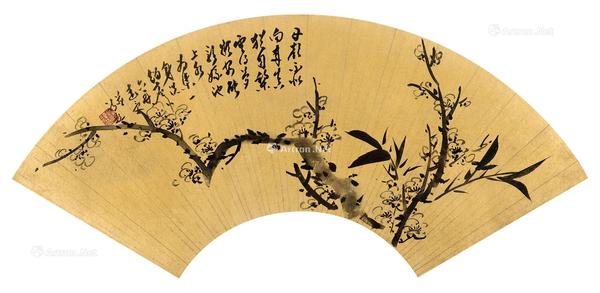  梅花 镜框 纸本水墨