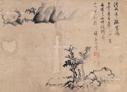  山水 立轴 水墨纸本
