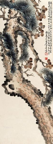 1942年作 花卉 立轴 纸本水墨
