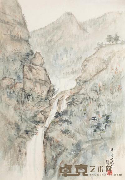 终南山秋景 纸本 水彩 54×38cm