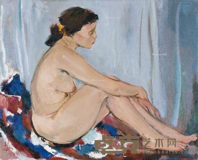  1994年作 女人体 布面 油画 54×65cm