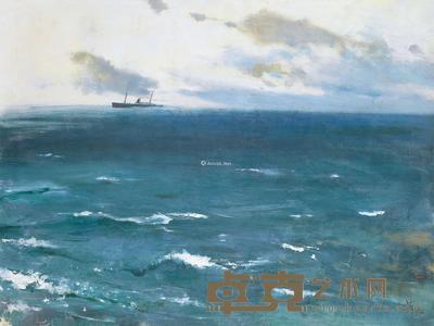 1996年作 始见轮舟与沧海 布面 油画 97×130cm