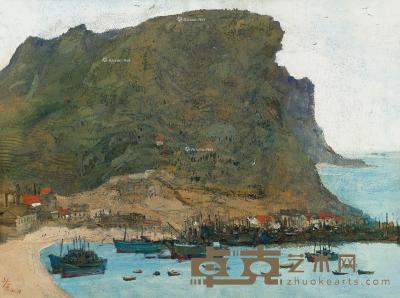  1976年作 龙须岛 木板 油画 46×61cm