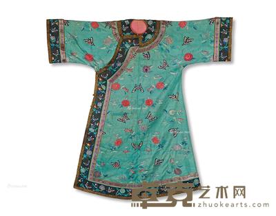 清 绿色缂丝蝶恋花衬衣 --