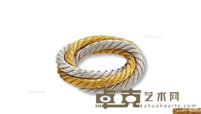  约90年代制 宝格丽（BVLGARI）双色金环形胸针 --
