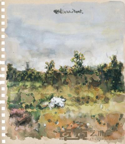  2005年作 风景 纸本 水彩 27.5×23.5cm