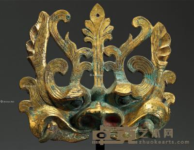  六世纪 铜鎏金兽面 15.6×17cm
