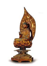  江户时期 木胎金漆释迦牟尼佛坐像