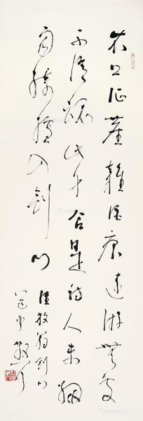  草书《剑门道中》 立轴 水墨纸本
