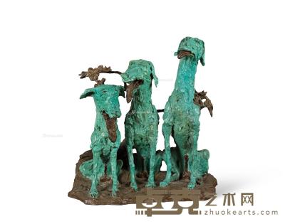  2006年作 桃园三结义 青铜 雕塑 72×48×71cm