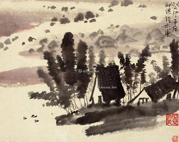  1963年作 山水课徒画稿 镜片 设色纸本