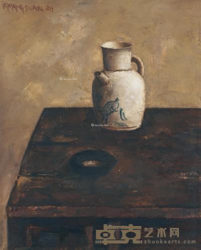  1994年作 唐白瓷瓶 布面 油画 55×46cm