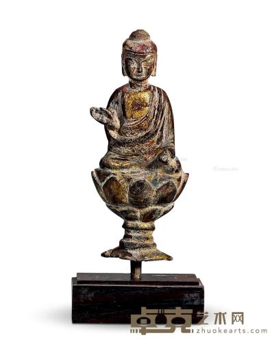  五代吴越国 铜鎏金释迦说法像 高12.9cm