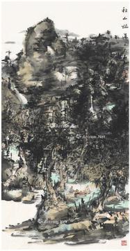  2012年作 秋山论道图 画心 设色纸本