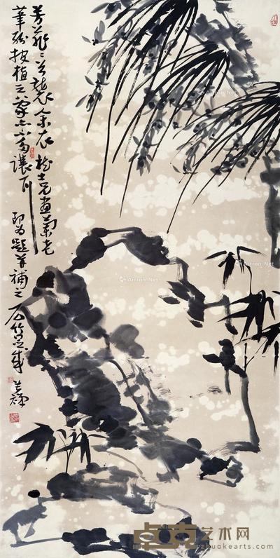 三清图 立轴 水墨纸本 135×68cm