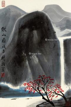  2008年作 秋山图 镜片 设色纸本