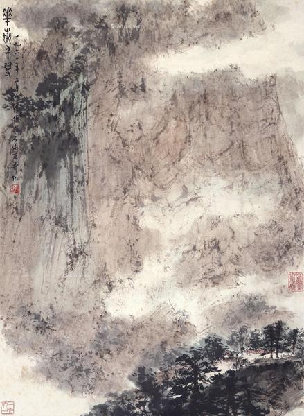  华岳千寻 立轴 设色纸本