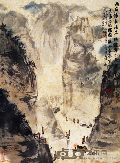  李白诗意图 镜片 设色纸本 46×34cm